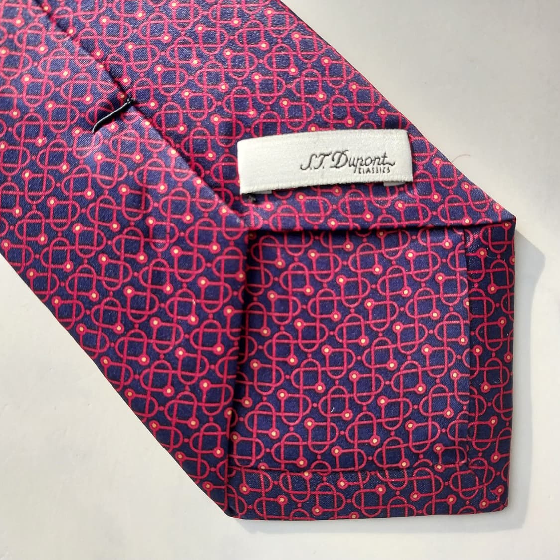 듀퐁 실크 네이비 기하 패턴 넥타이 8.2cm A+등급 K1606
 상품이미지10