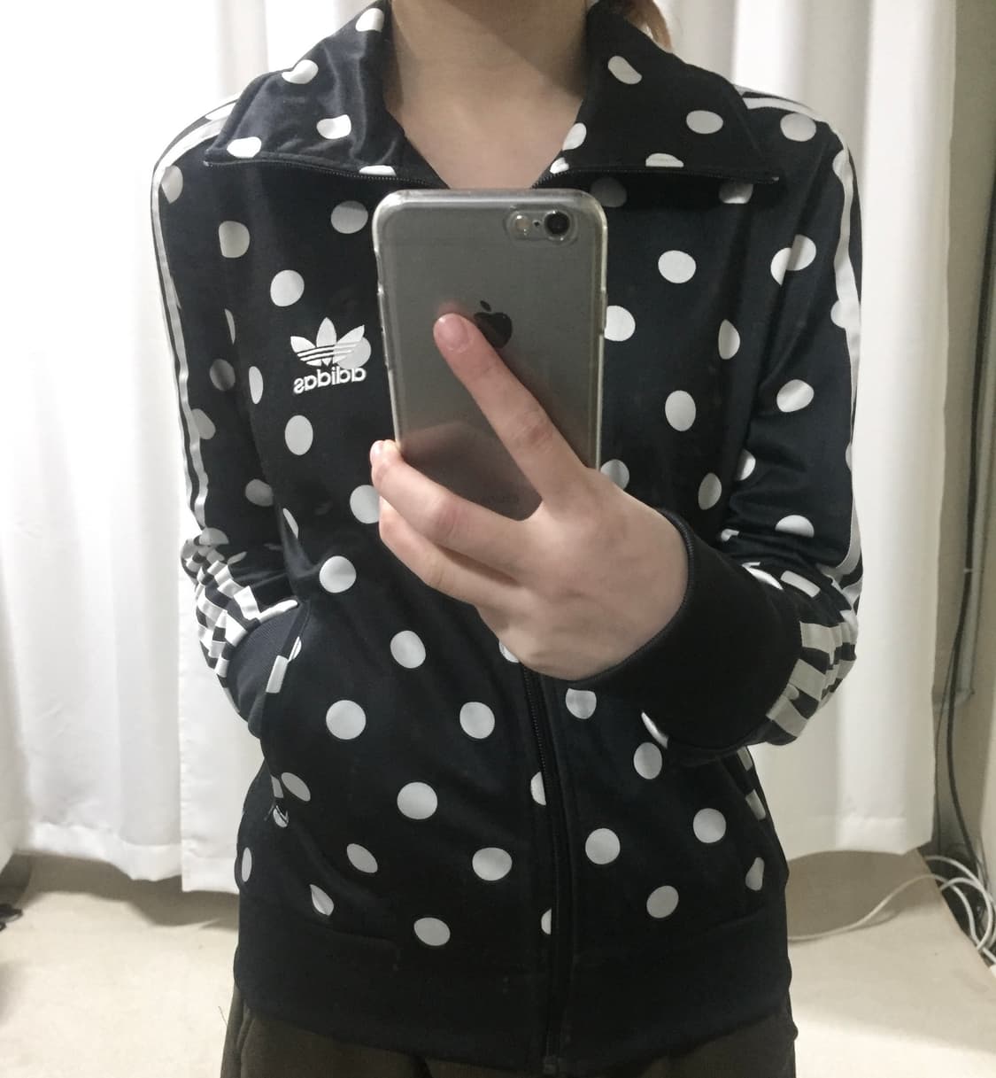 아디다스 도트 땡땡이 블랙 져지 트랙탑 90 상품이미지1