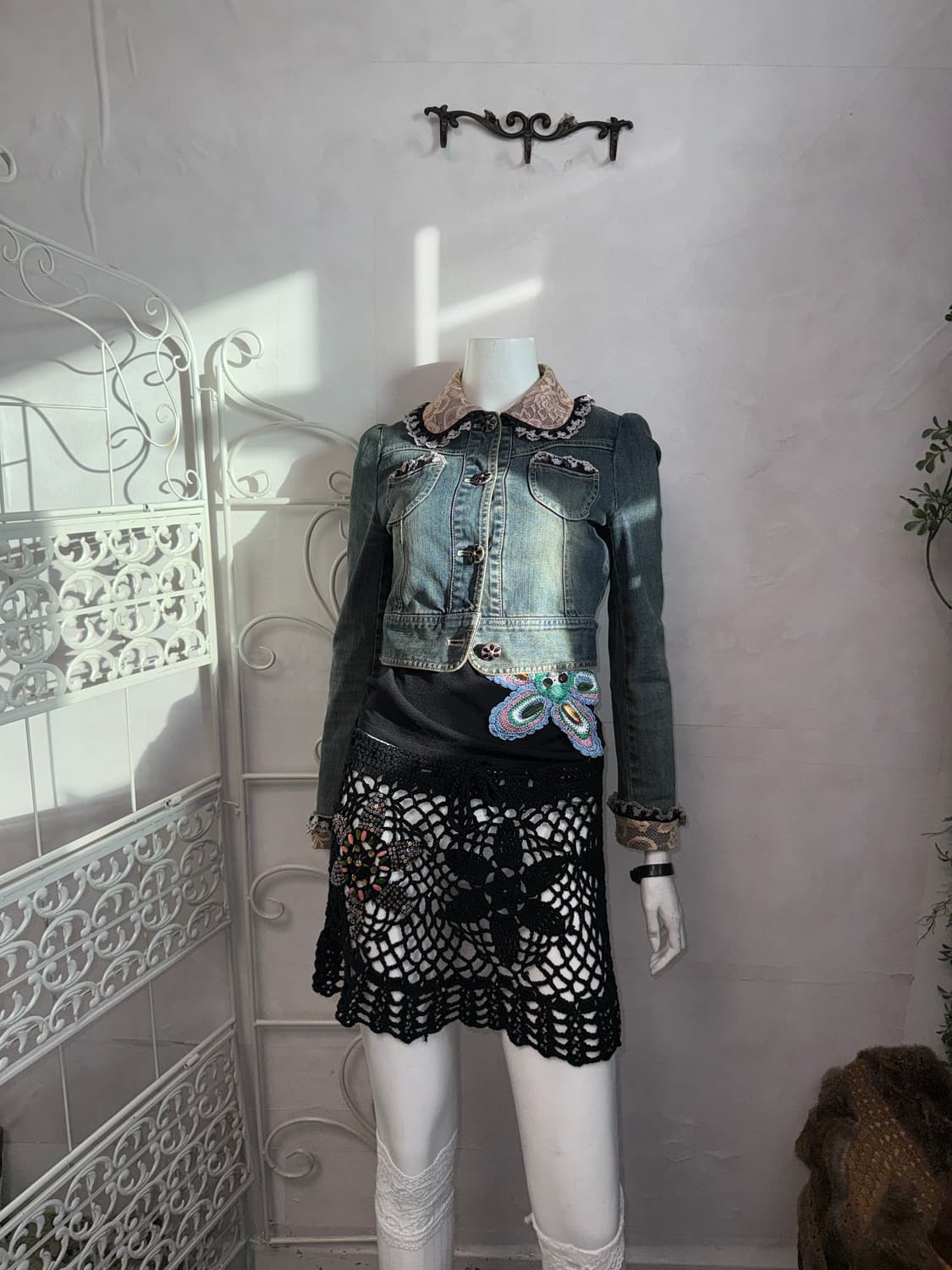 Anacapri floral lace crop denim jacket  상품이미지6