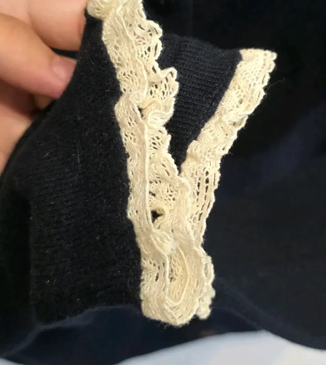  자라 레이스 가디건 블랙 M 상품이미지5