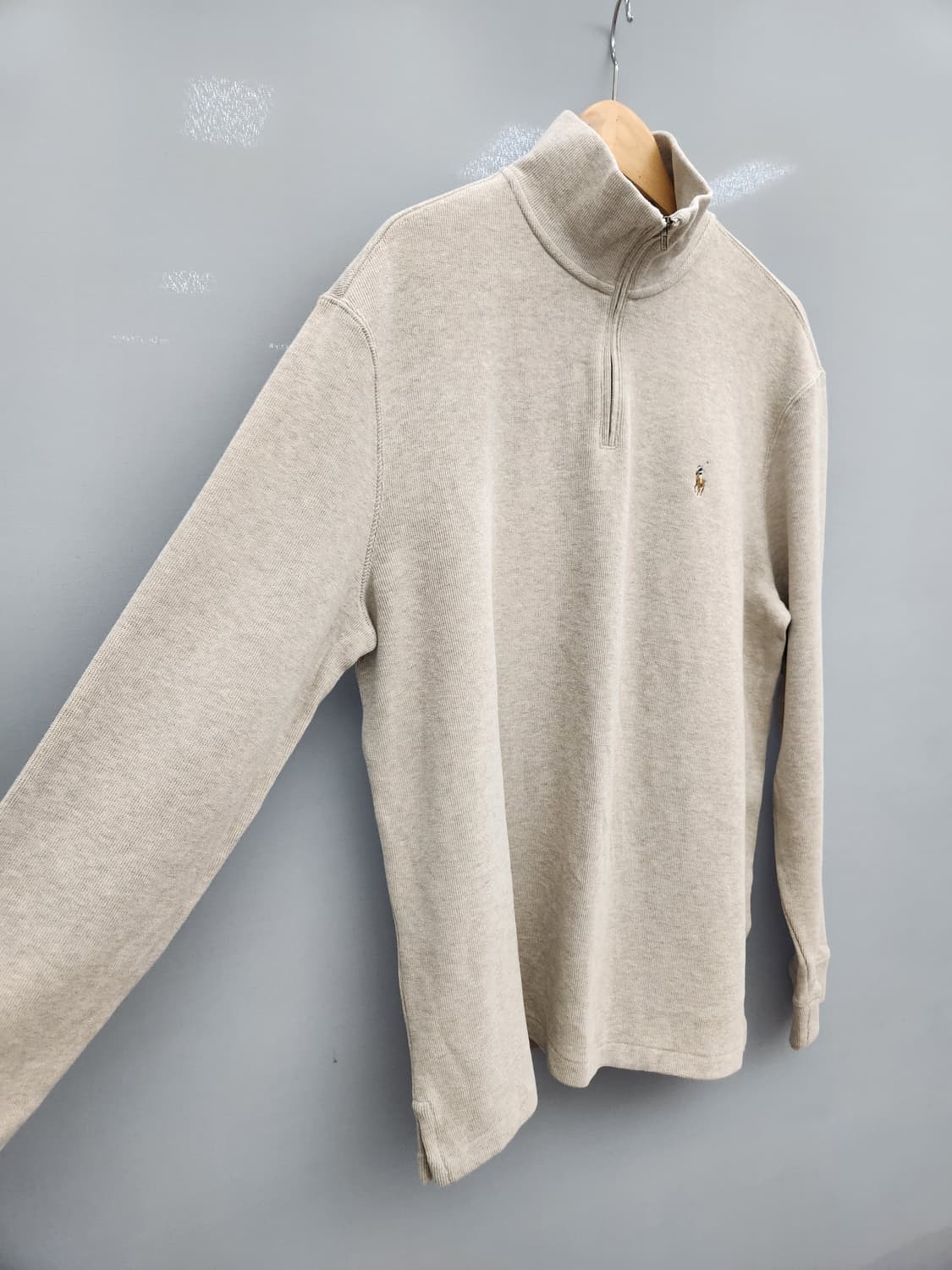Polo 폴로 랄프로렌 베이지 반집업 니트 상품이미지2