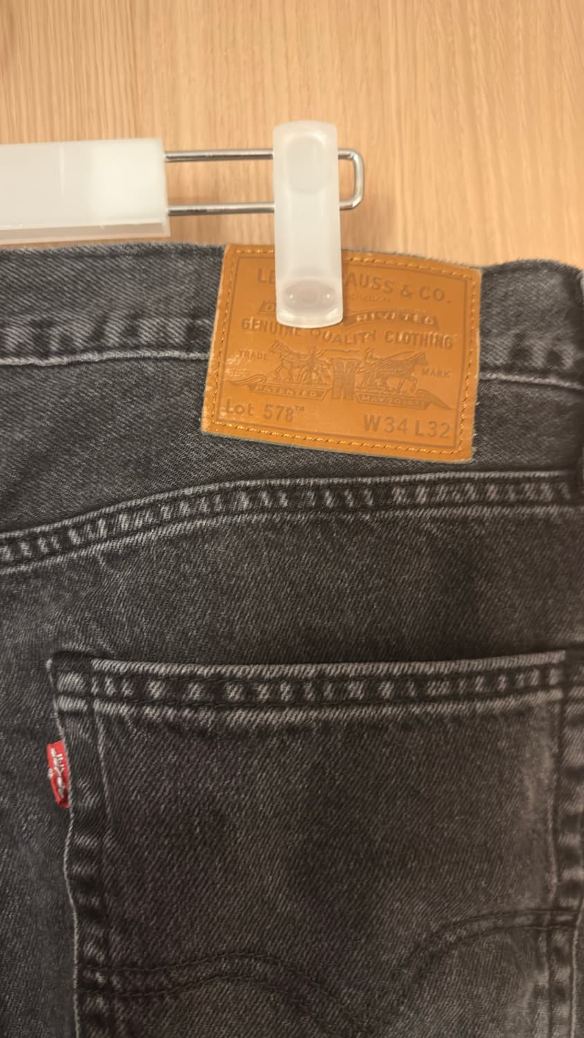 리바이스 프리미엄 578 흑청 배기 데님팬츠 W34L32 상품이미지4
