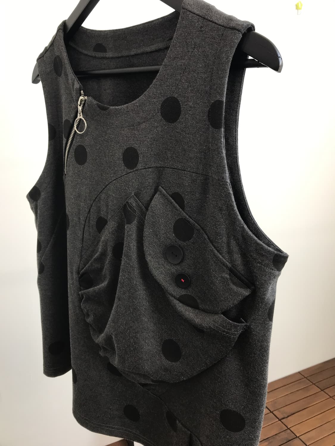 Jpn Asymmetric Polka Dot Sleeveless Top 상품이미지6