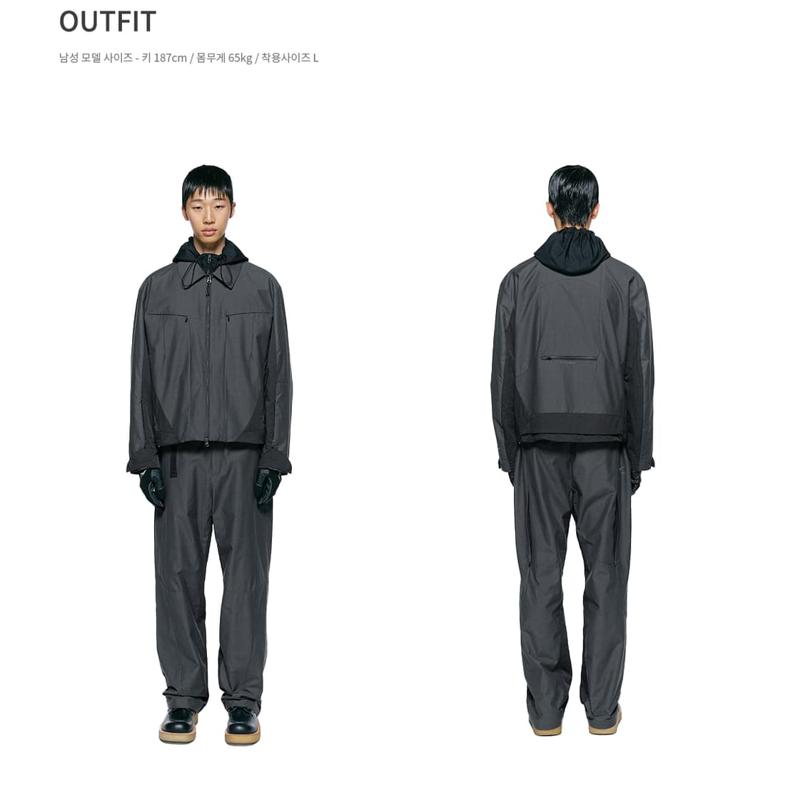 M 새제품) 미즈노 X  인사일런스 우븐 자켓 바람막이 차콜 95~100 상품이미지2