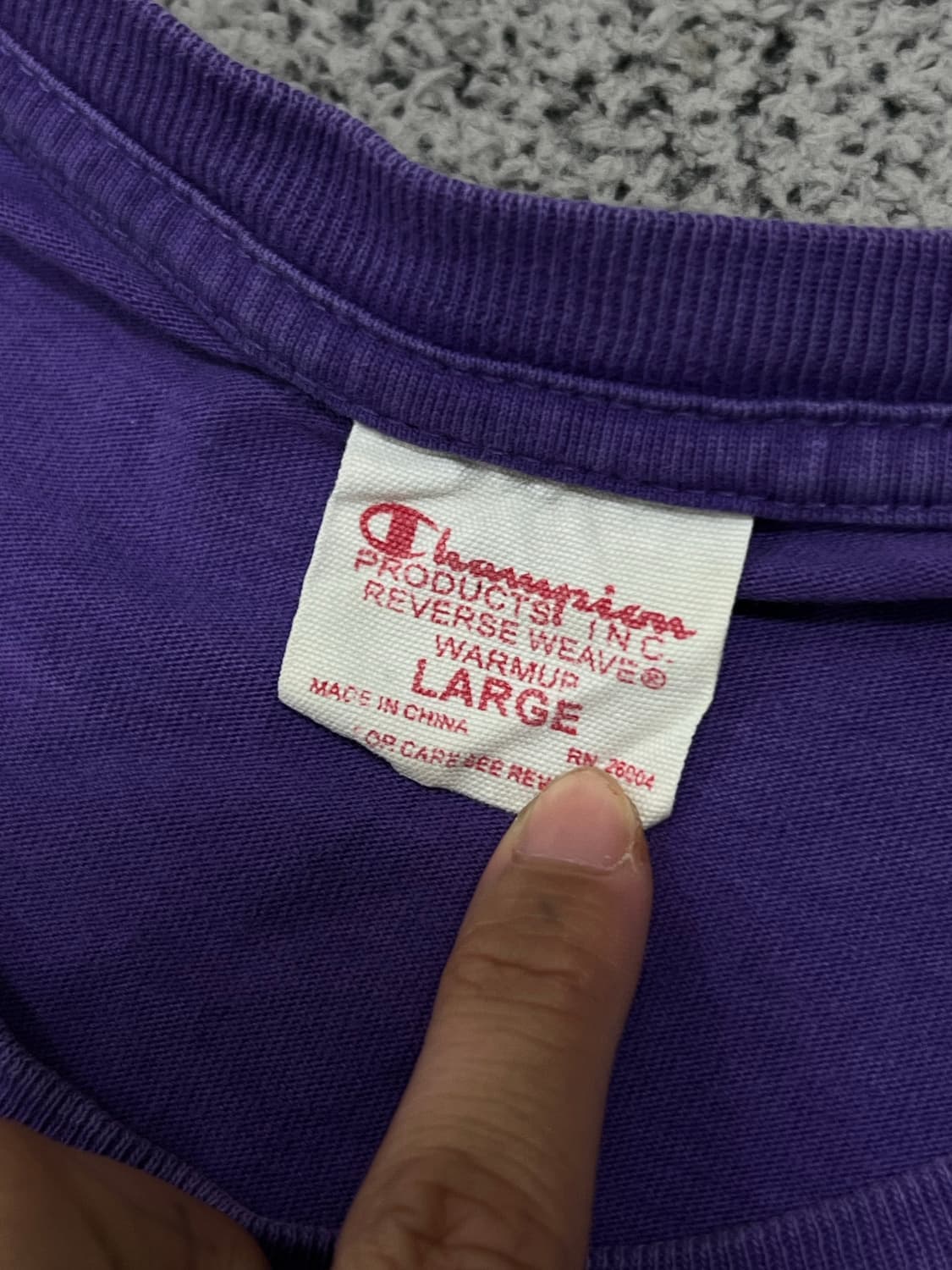 (L) 챔피온 레드탭 빅로고 반팔티 퍼플 상품이미지3