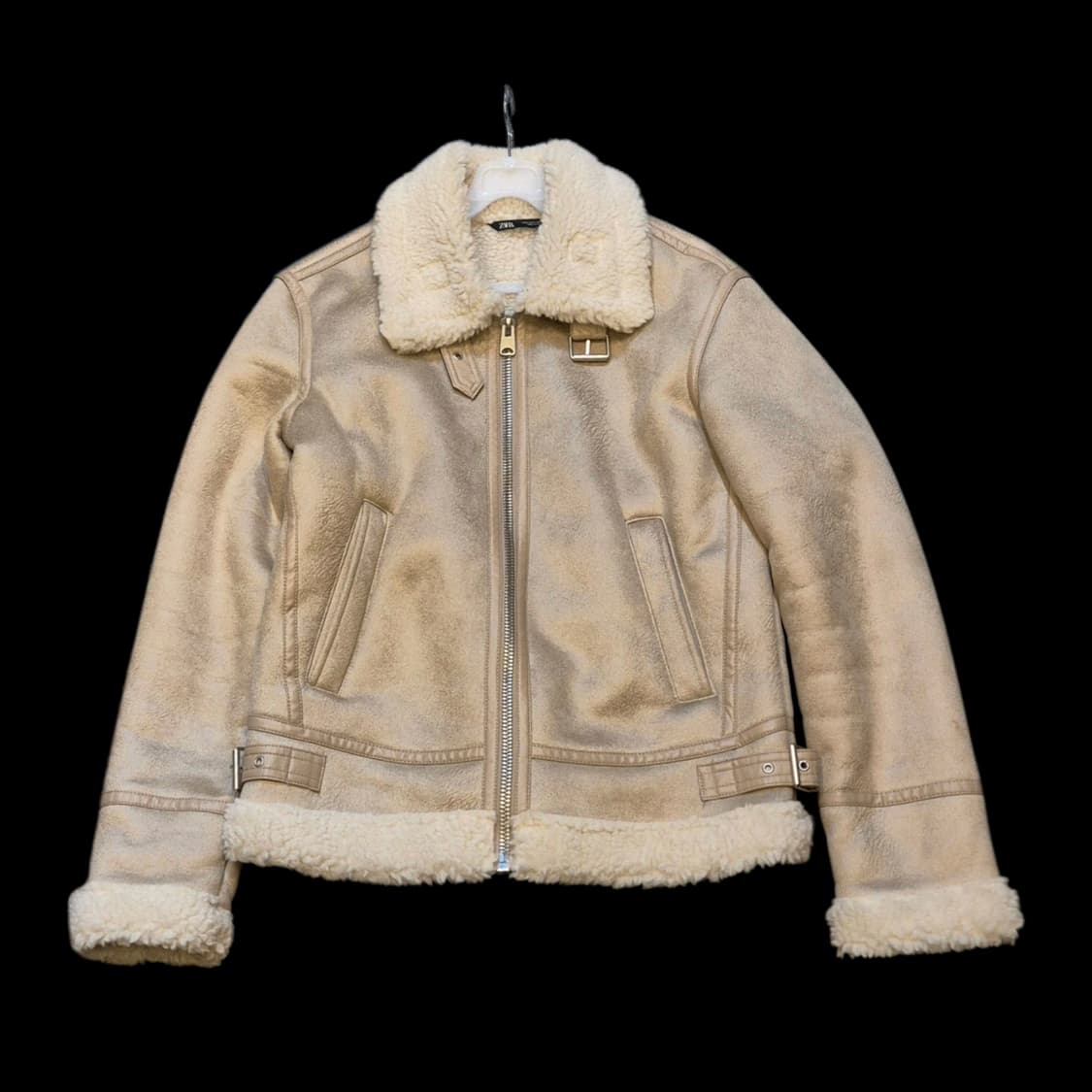 S~M 워싱베이지 무스탕자켓  상품이미지1