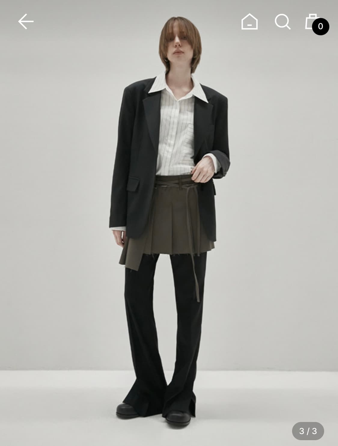 인사일런스 우먼 컷오프 플리츠 스커트 브라운  상품이미지3