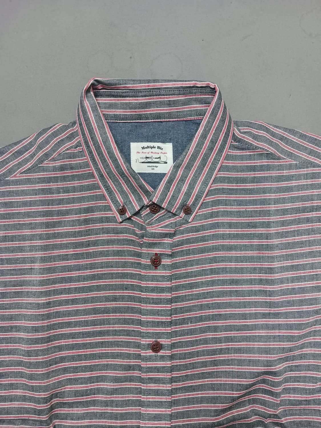 새제품 [105] 마인드브릿지 멀티플비즈 스트라이프 캐쥬얼 셔츠 상품이미지2