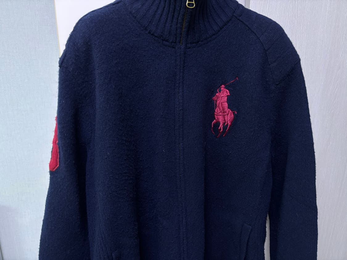 폴로 랄프로렌 빅포니 투웨이 니트집업 네이비 상품이미지1