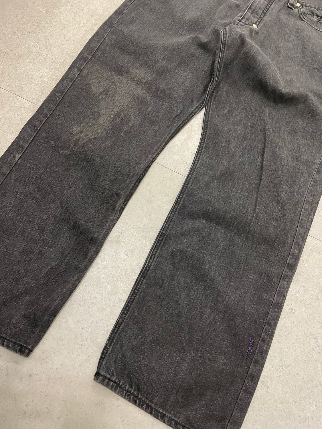 (빈티지)00‘s Coogi 쿠지 올드스쿨 자수 패치 와이드워싱데님팬츠 상품이미지7