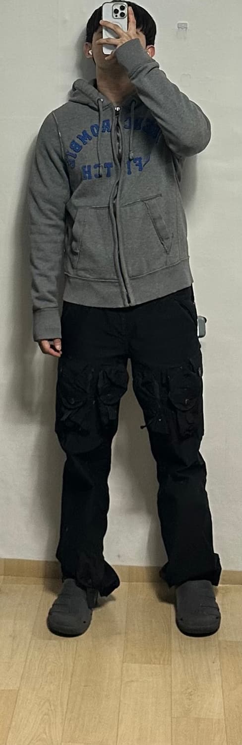 아베크롬비 로고 후드집업 상품이미지5