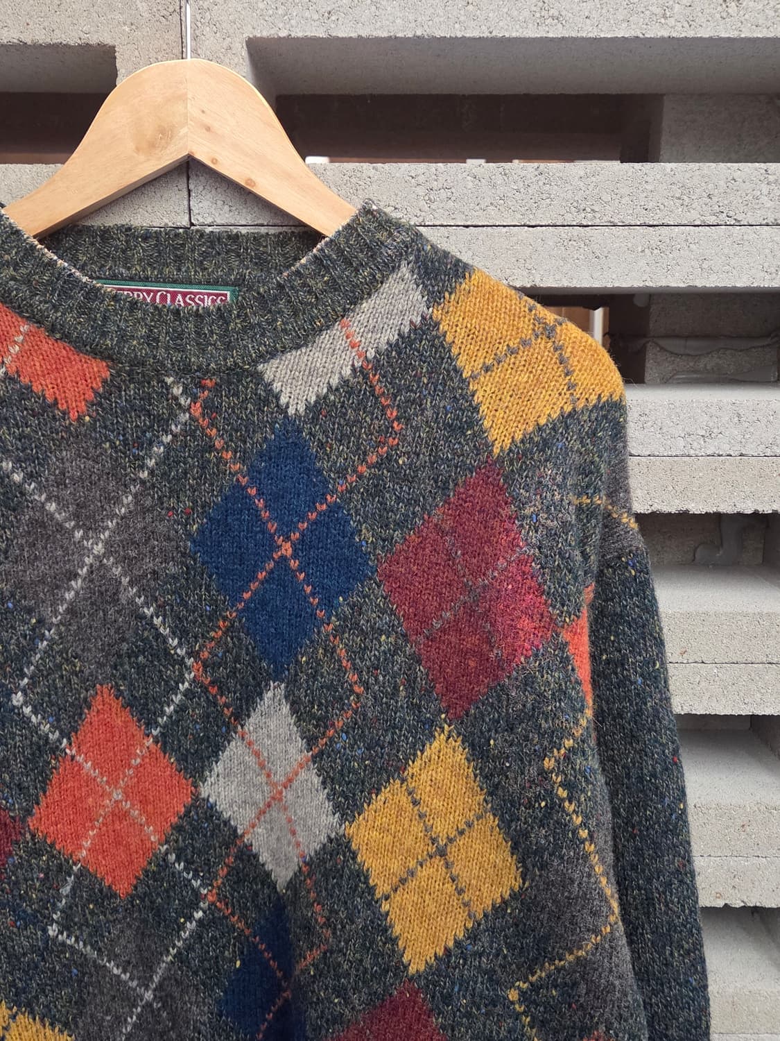 1990s Kerry Ireland 아일랜드 아가일 니트 상품이미지5