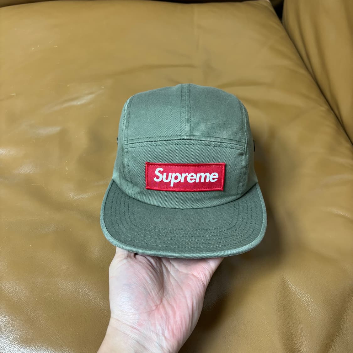 슈프림 캠프캡 모자 박스로고 밀리터리 카키 상품이미지2