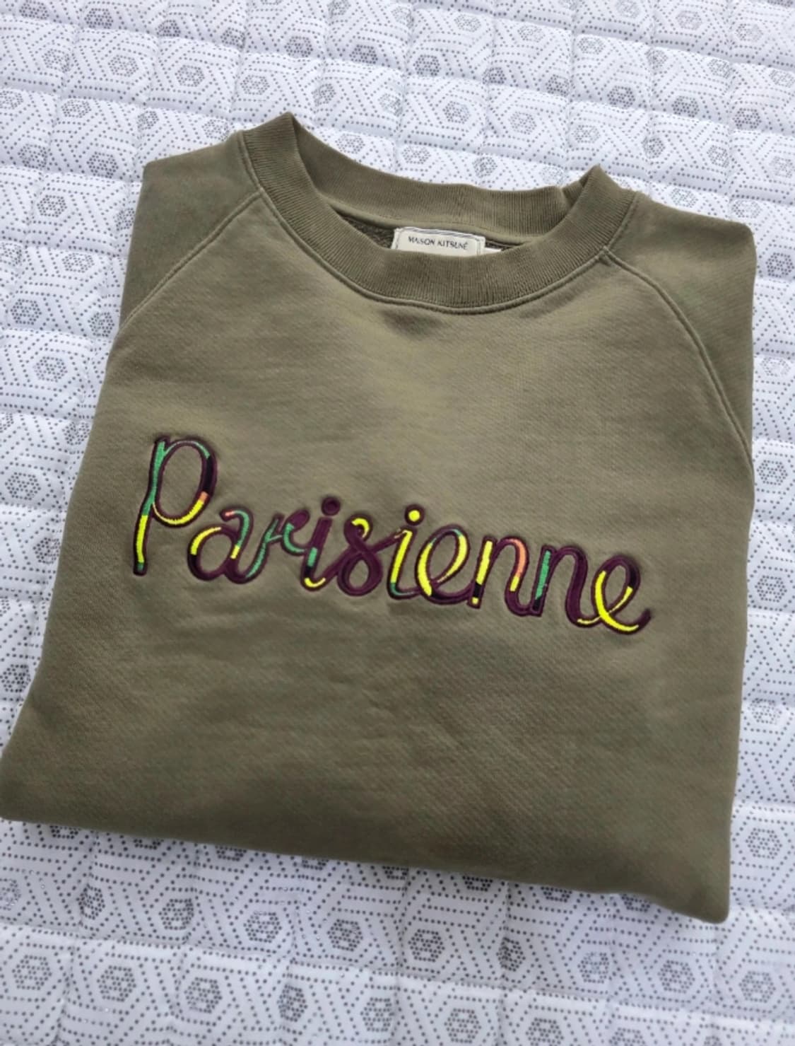 메종키츠네 파리지엥 맨투맨 올리브 95 상품이미지4