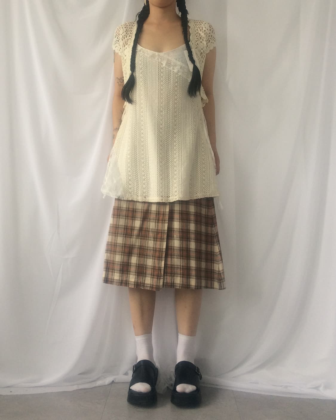 Check pattern wrap skirt 상품이미지6