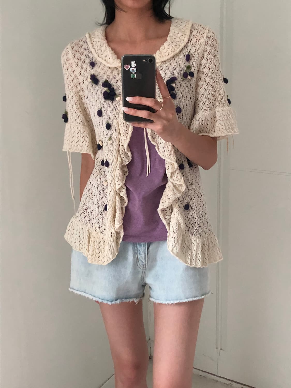 일본빈티지 모리 크로쉐 가디건 상품이미지1