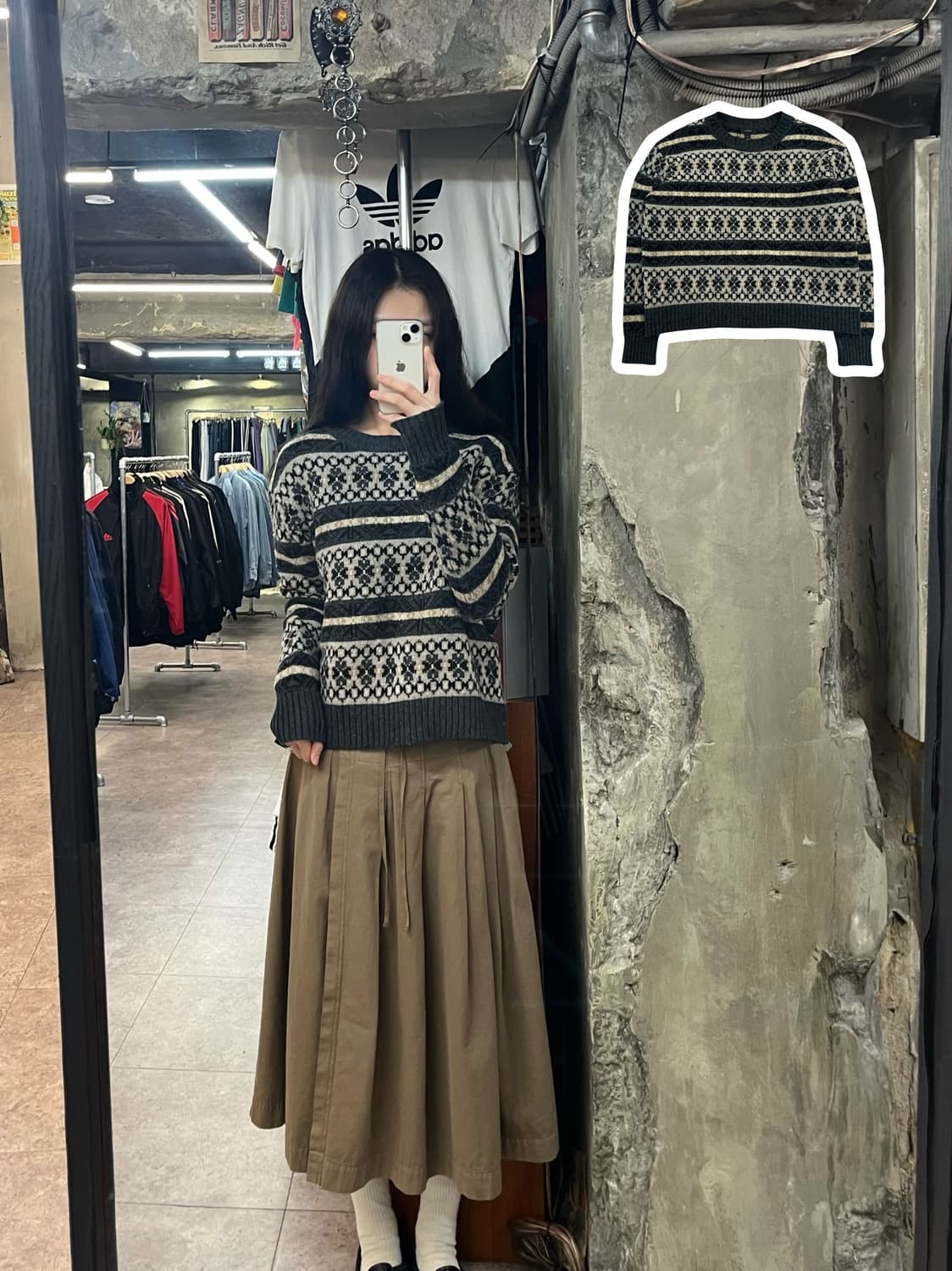 제이크루 패턴 램울 니트 차콜 M #csz2796 상품이미지1