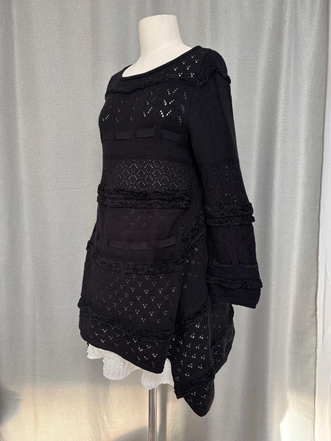 폴리 테이프 트리밍 언빌 크로셰 원피스 상품이미지8