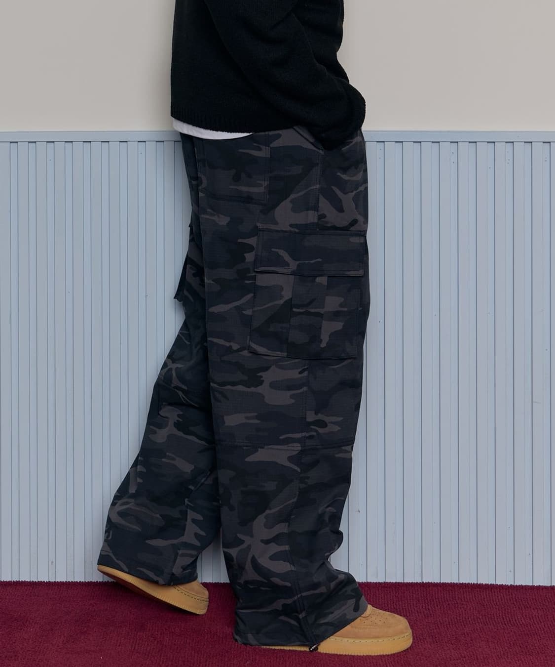 테이크이지 립스탑 카모 포켓 카고 팬츠 바지 카모 그레이 L 상품이미지1