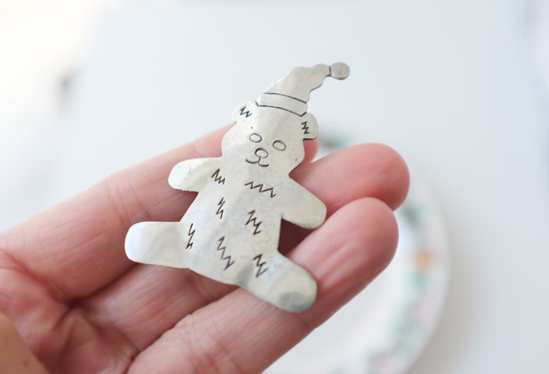 1980s 귀여운 크리스마스 테디베어 빈티지브로치 빈티지악세사리 상품이미지2