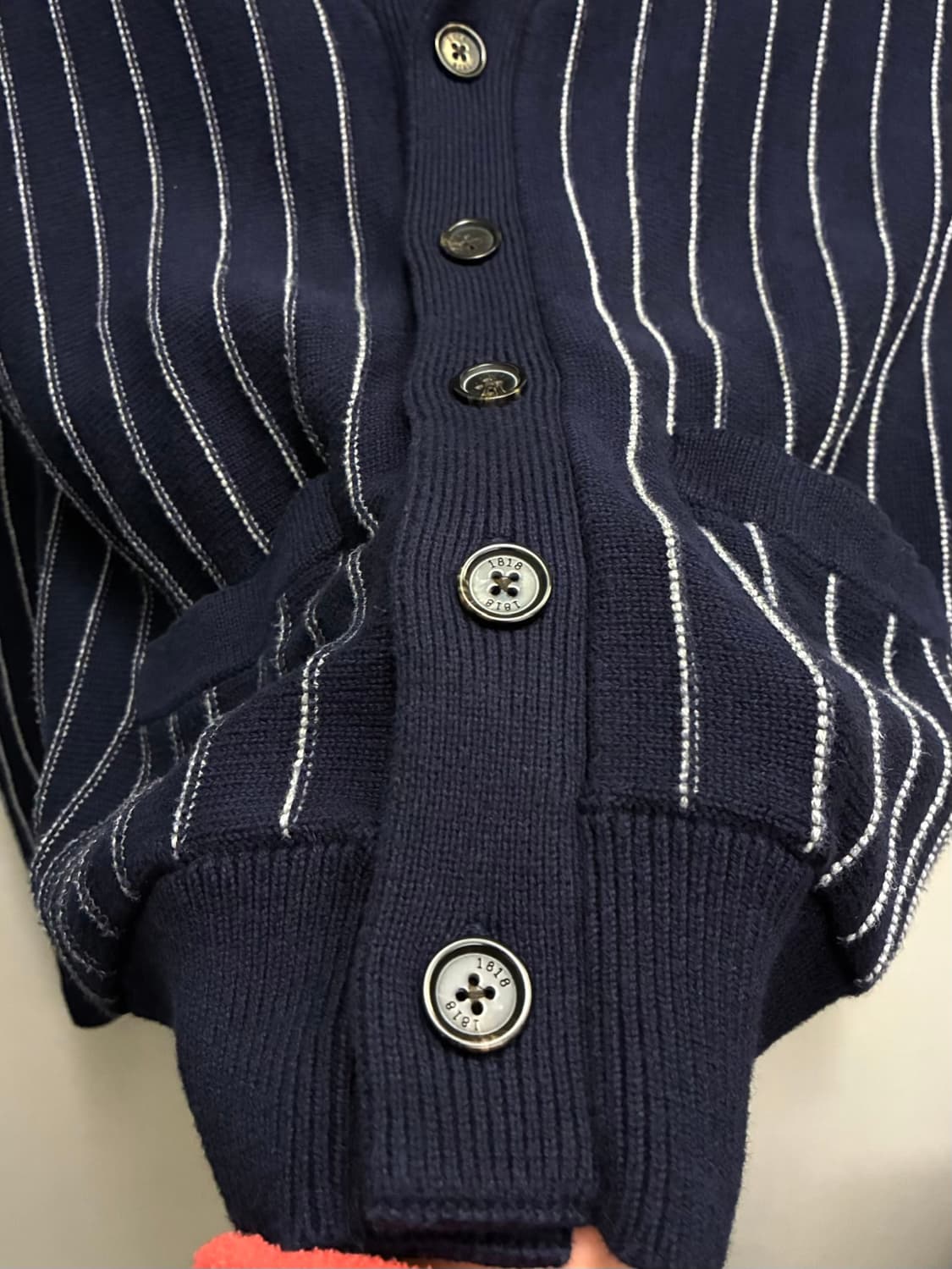 (L/103)브룩스브라더스 코튼 캐시미어 스트라이프 니트 숄가디건 상품이미지6