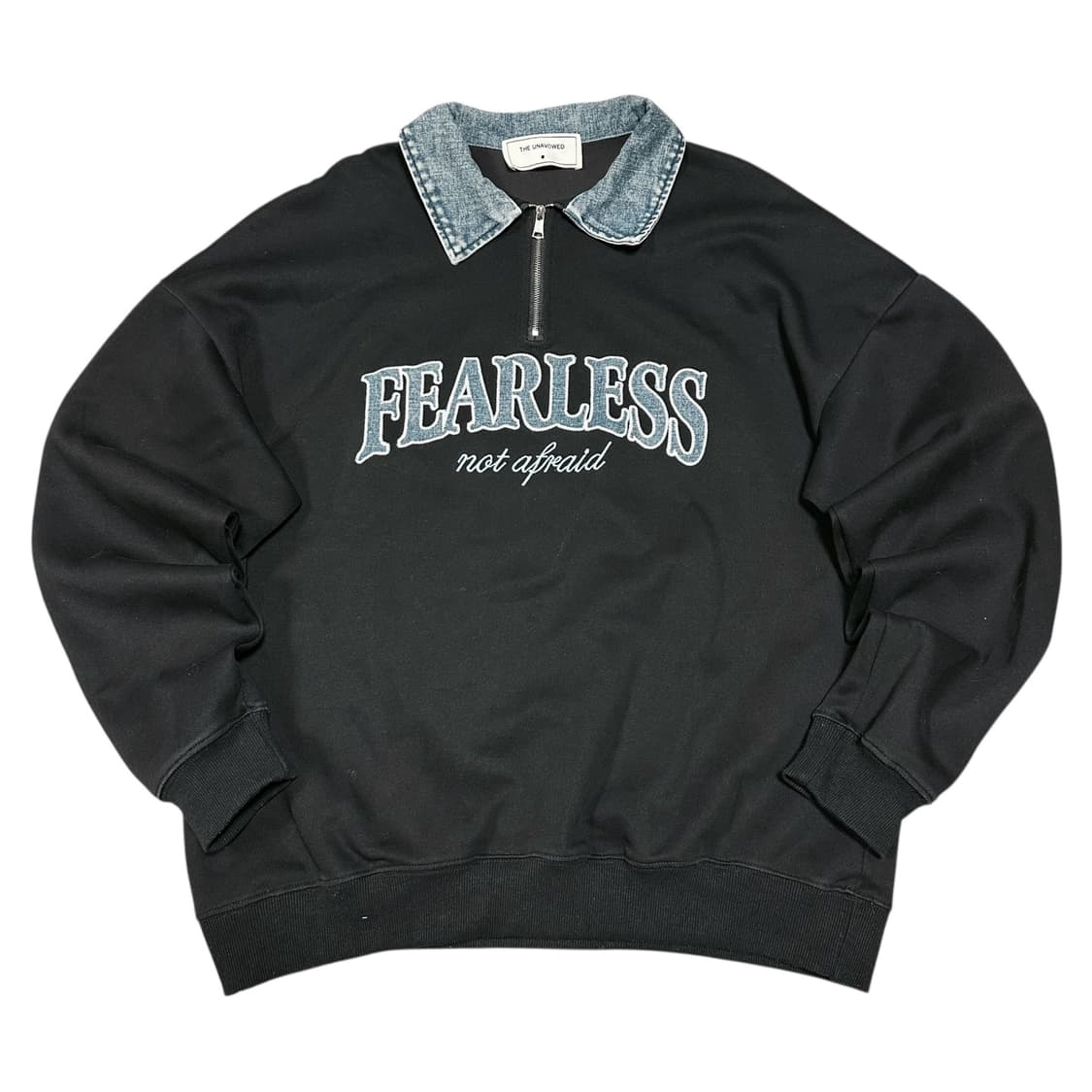 ✨ (바배) 데님 카라 긴팔 블랙 맨투맨  상품이미지1