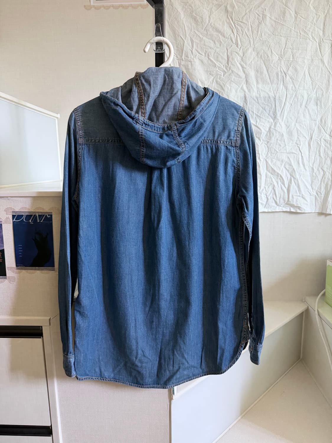 earth music&ecology 후드 데님 셔츠 상품이미지3