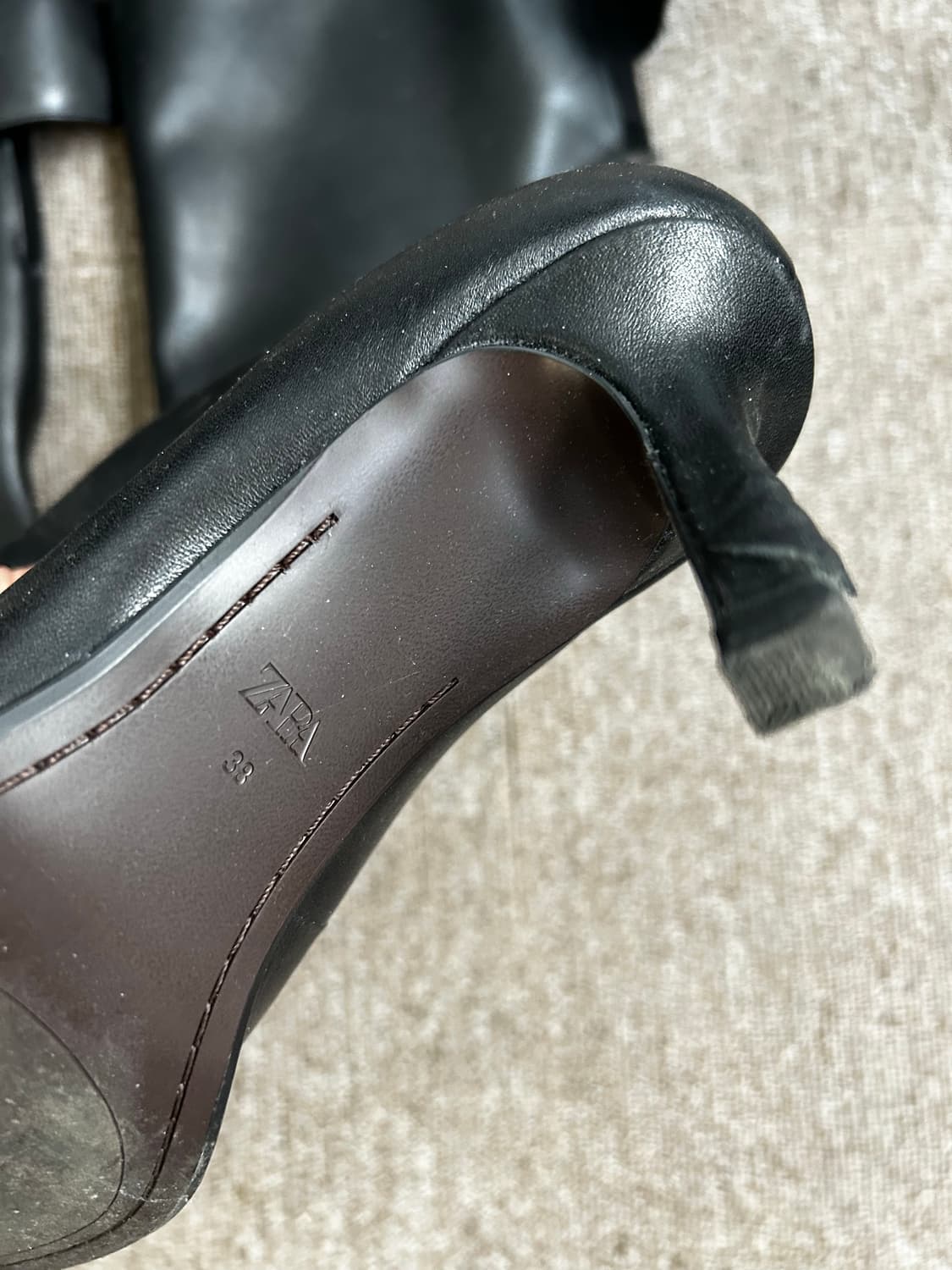 자라 레더 와이드 앵클부츠 38 상품이미지4