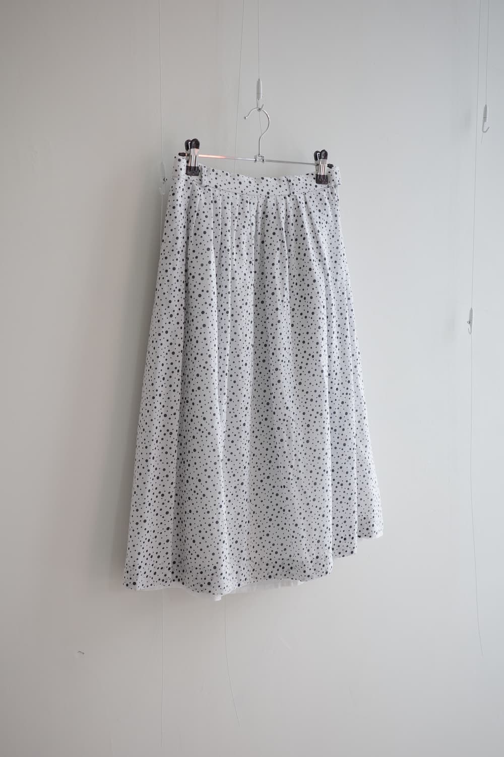 Retro dot flared skirt 상품이미지4
