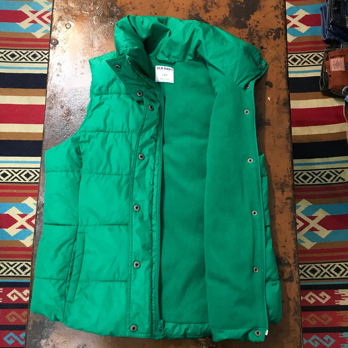 올드 네이비 그린 패딩 조끼 여성 66 남성 100  상품이미지4