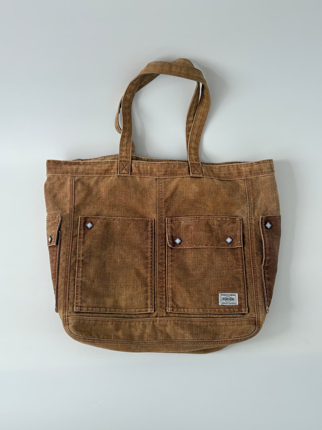 western denim tote bag (washed camel)  상품이미지1
