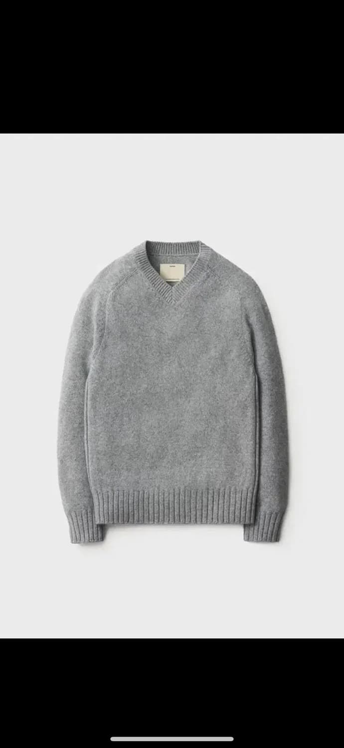 [4] 포터리 브이넥 멜란지 그레이 니트 V넥 상품이미지1
