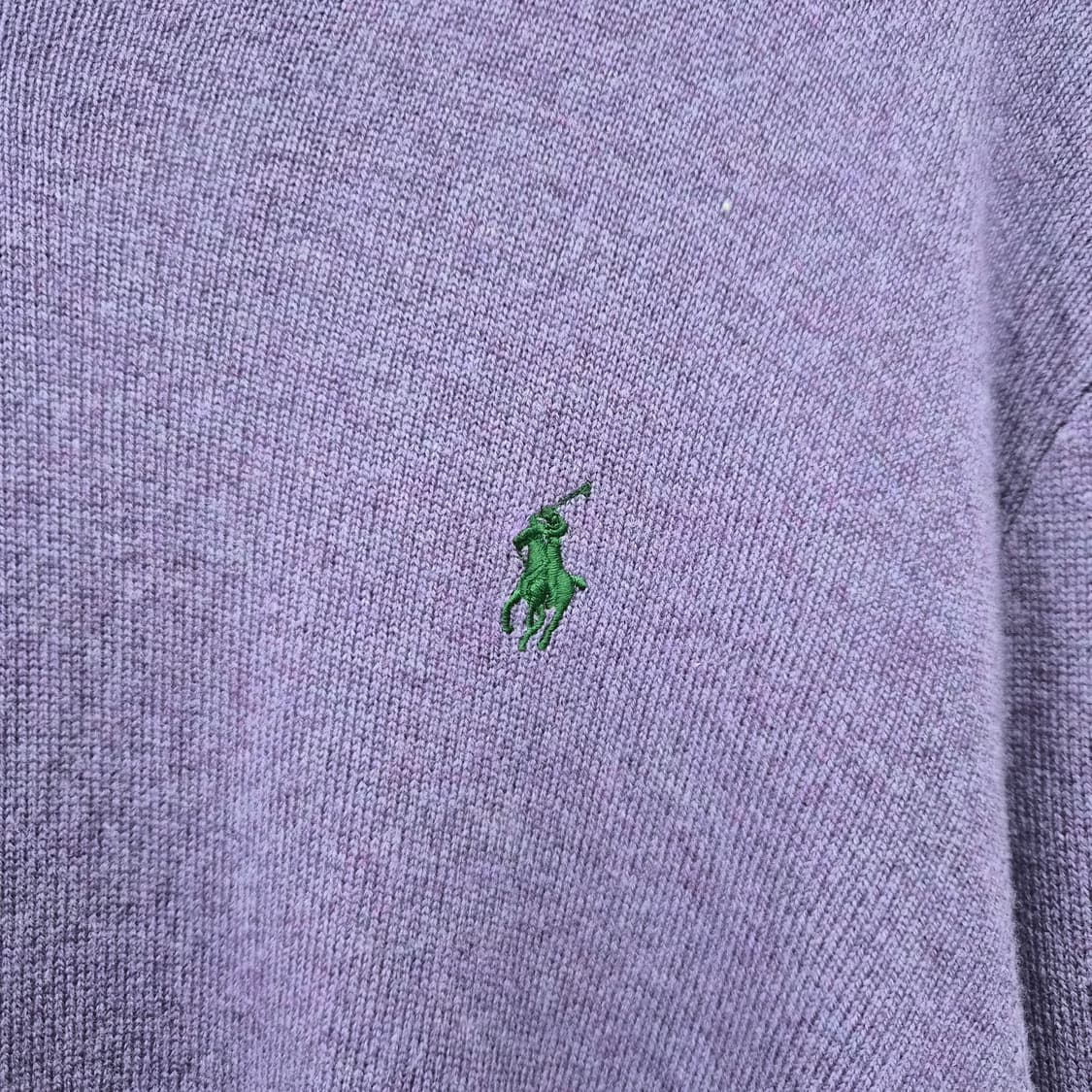 폴로 랄프로렌 V넥 퍼플 니트 남녀공용 XL 상품이미지4