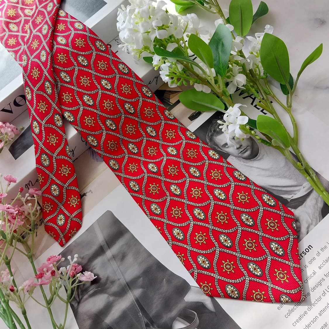 아쿠아스큐텀 넥타이 레드 오너멘탈 패턴 10cm A+등급 K2013
 상품이미지3