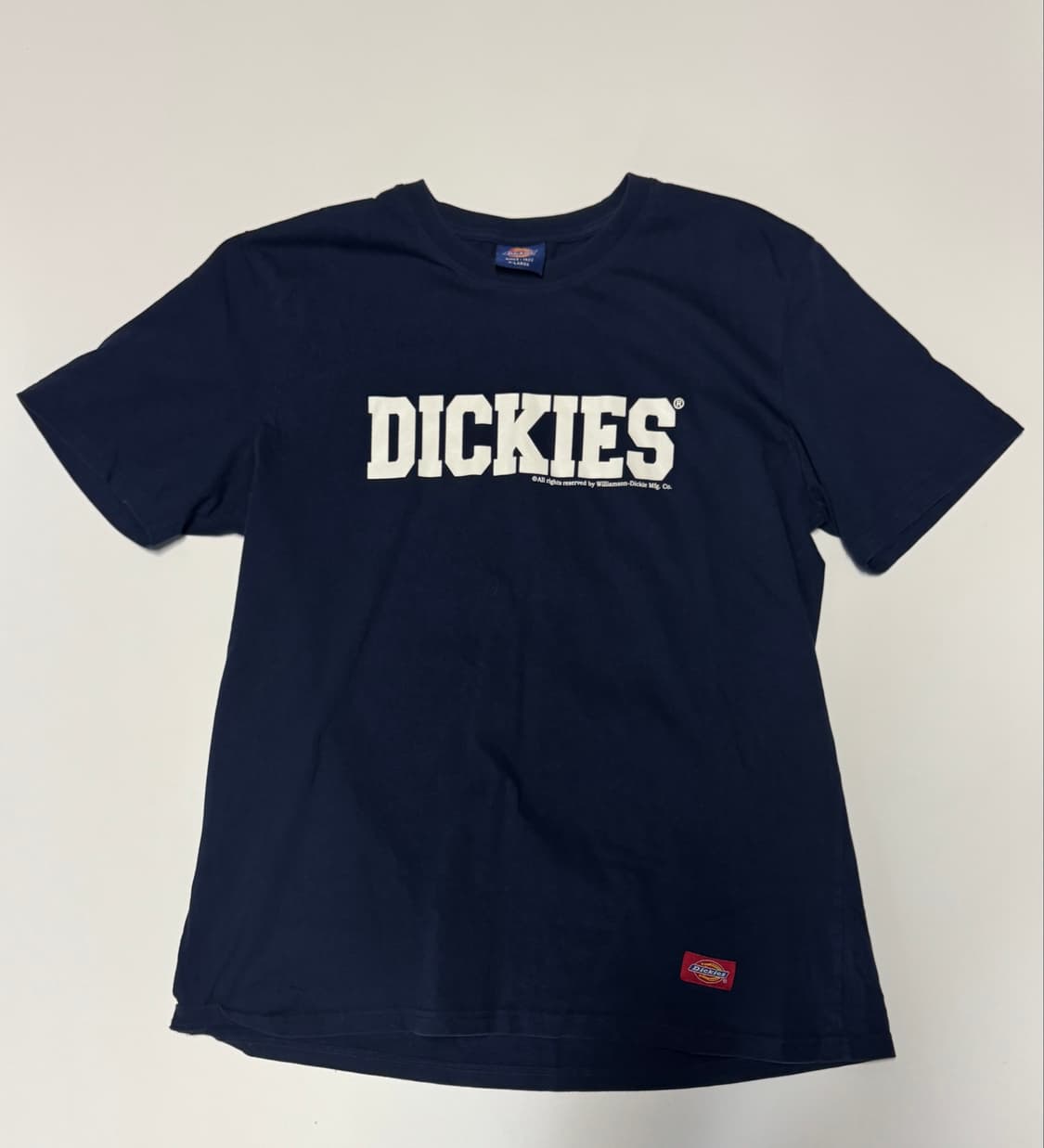 정품!! 디키즈 Dickies 올드스쿨 스펠아웃 반팔 티셔츠 네이비 XL 상품이미지1
