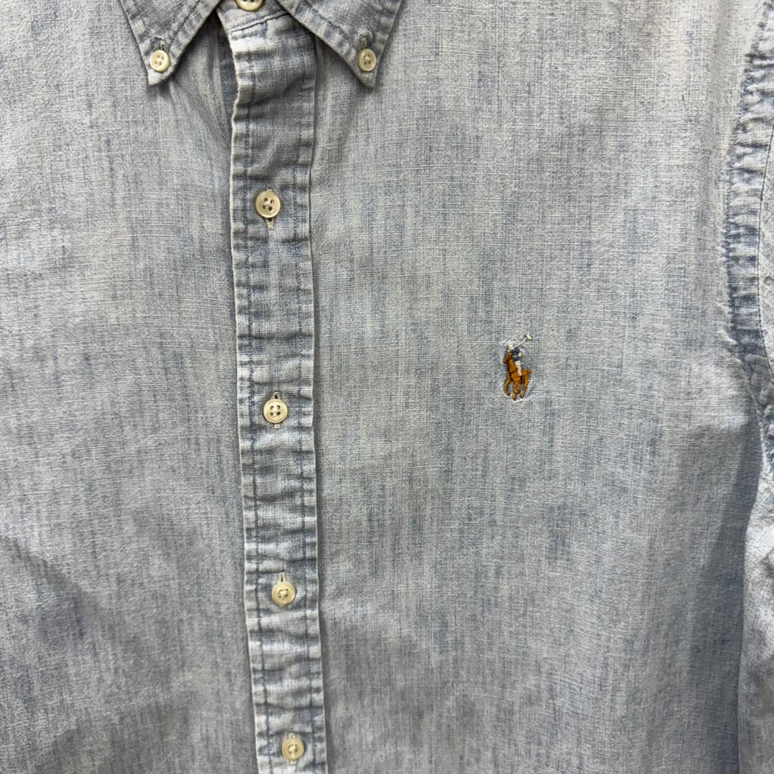 폴로 랄프로렌 솔리드 긴팔 데님 셔츠 멀티포니 포인트 상품이미지5