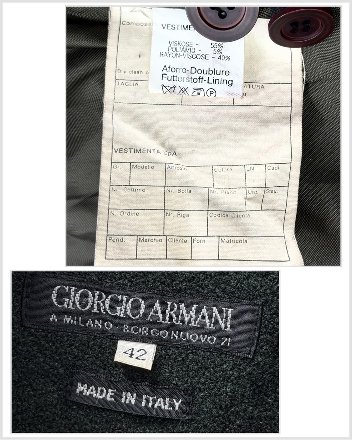 조르지오 아르마니 보르고누오보 21 드레이프 더블 코트 상품이미지8