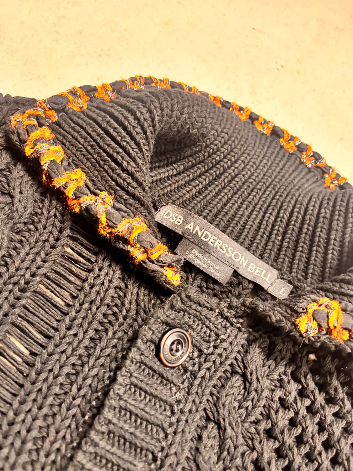 ADSB 앤더슨벨 소바쥬 코튼 가디건 블랙 상품이미지4