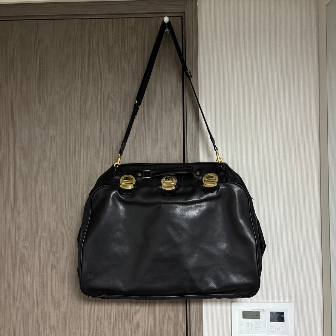 요지야마모토 레더 보스턴 백 상품이미지1