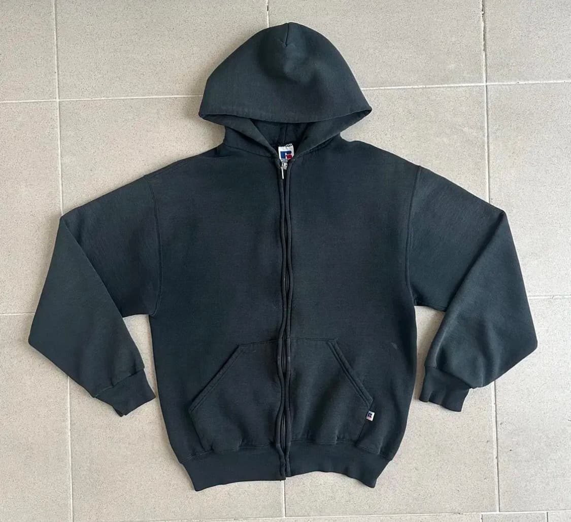 M 90s 러셀 후드집업 블랙 상품이미지1