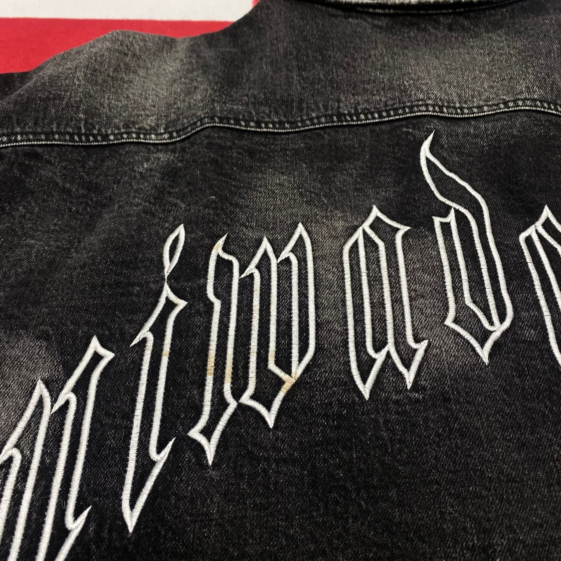 빈티지 자수 흑청데님자켓 XL  상품이미지6