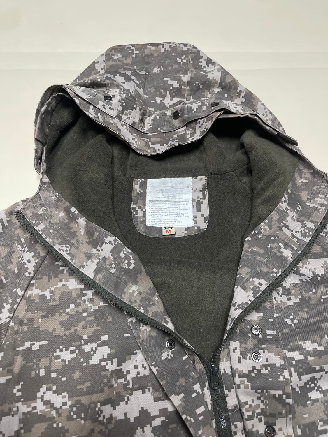 미군스타일 ACU 디지털 카모 플리스 내피 야상 자켓 M 상품이미지4