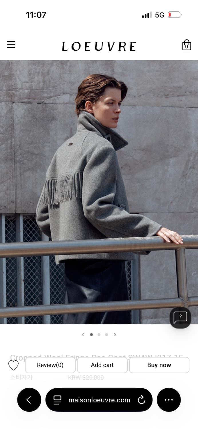 LOEUVRE 루에브르 프린지 울 자켓 / 구매가 329,000 상품이미지7