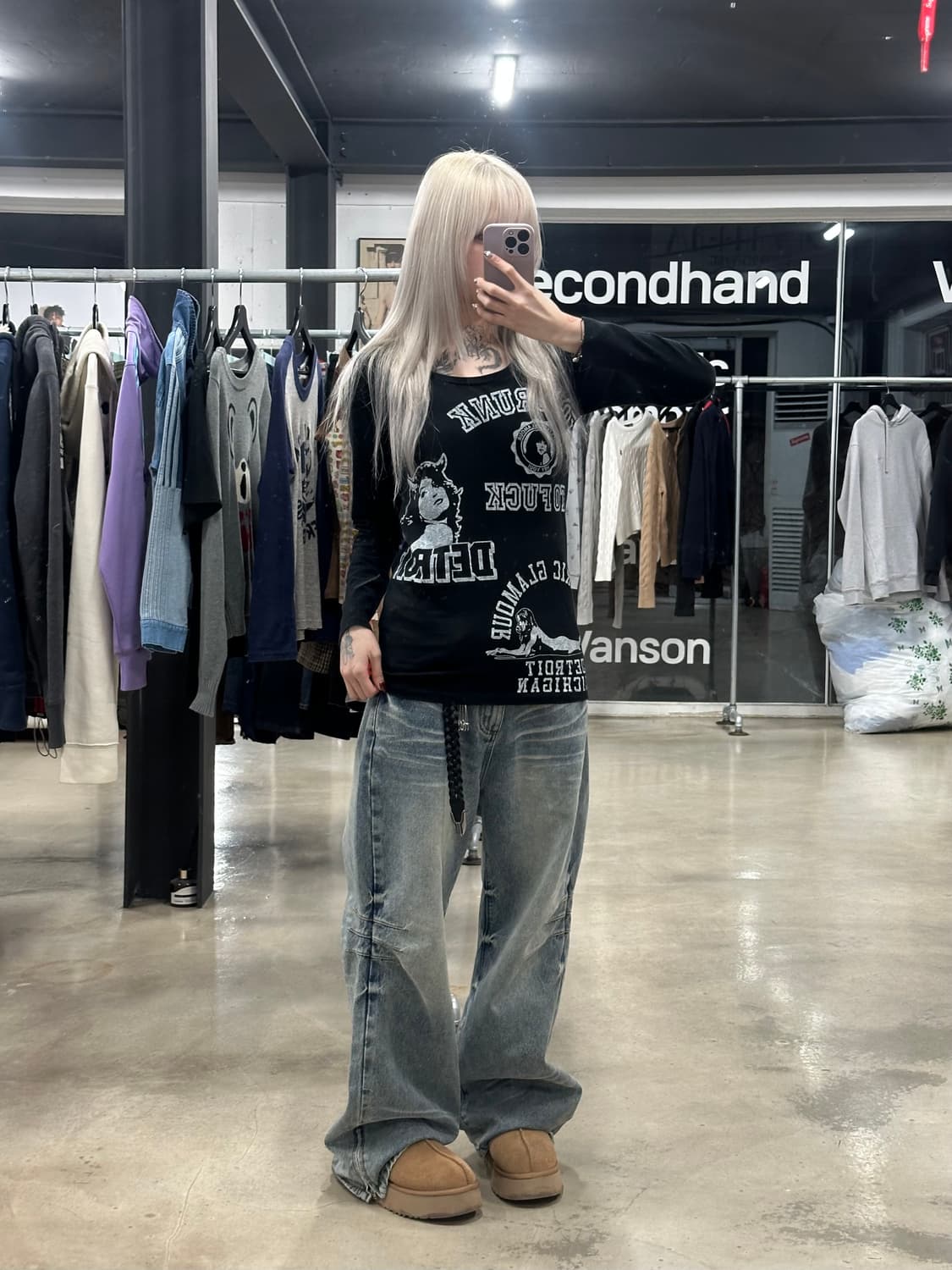 히스테릭 글래머 걸 바이크 롱슬리브 긴팔 티셔츠 상품이미지3