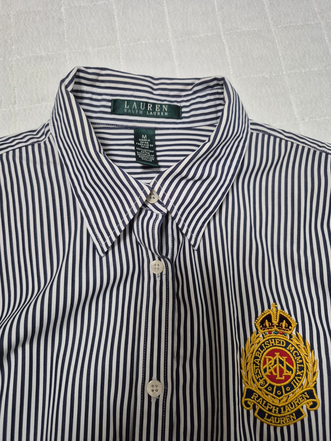 로렌 랄프로렌 크레스트 스트라이프 셔츠 여성 M사이즈 상품이미지4