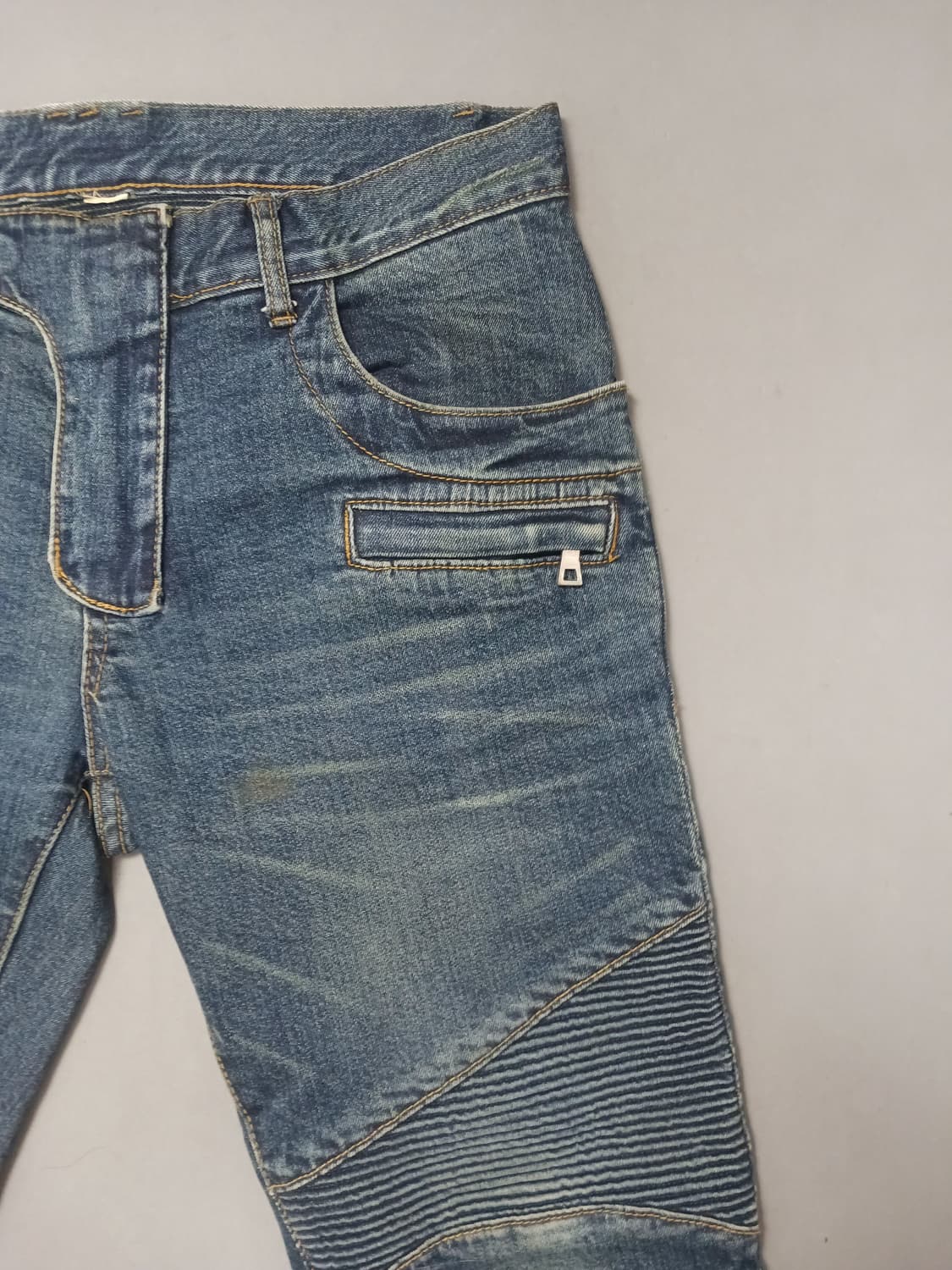 [32] 발망 진청 워싱 바이커진 청바지 상품이미지4