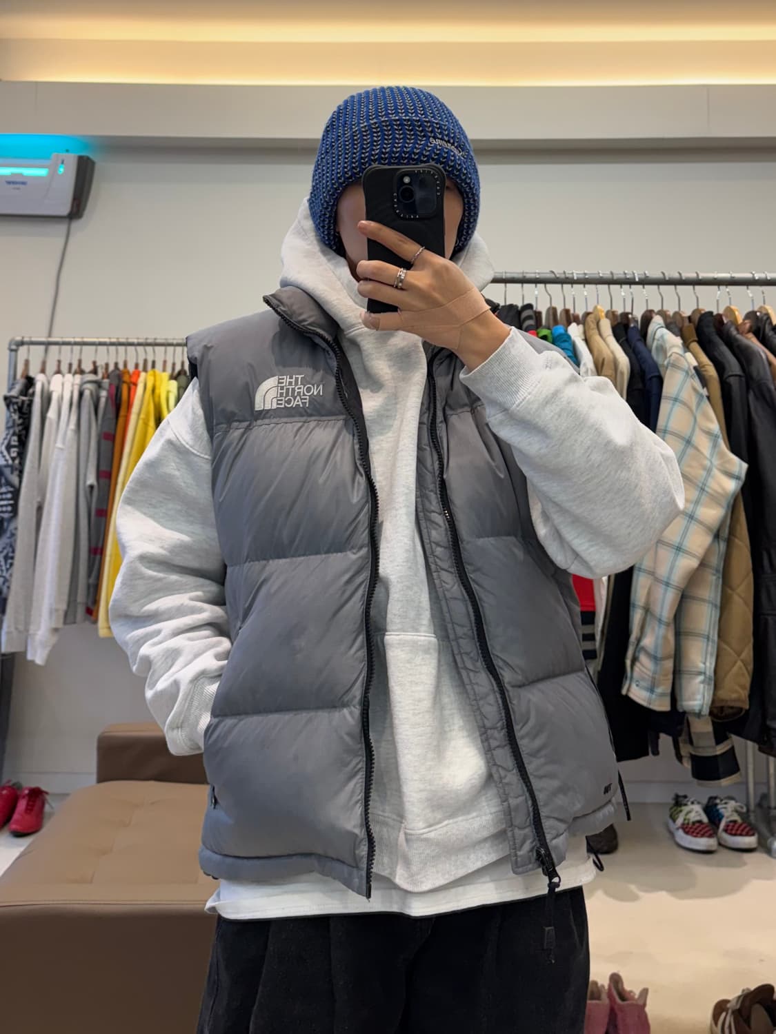 노스페이스 700 눕시 라이트그레이 패딩 베스트  상품이미지7