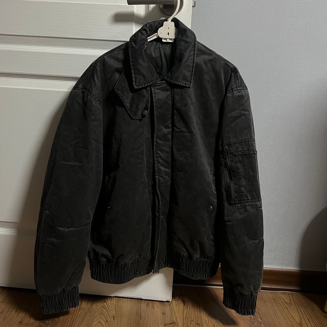 자라 왁스드 이펙트 워시드 자켓 그레이 L 상품이미지2