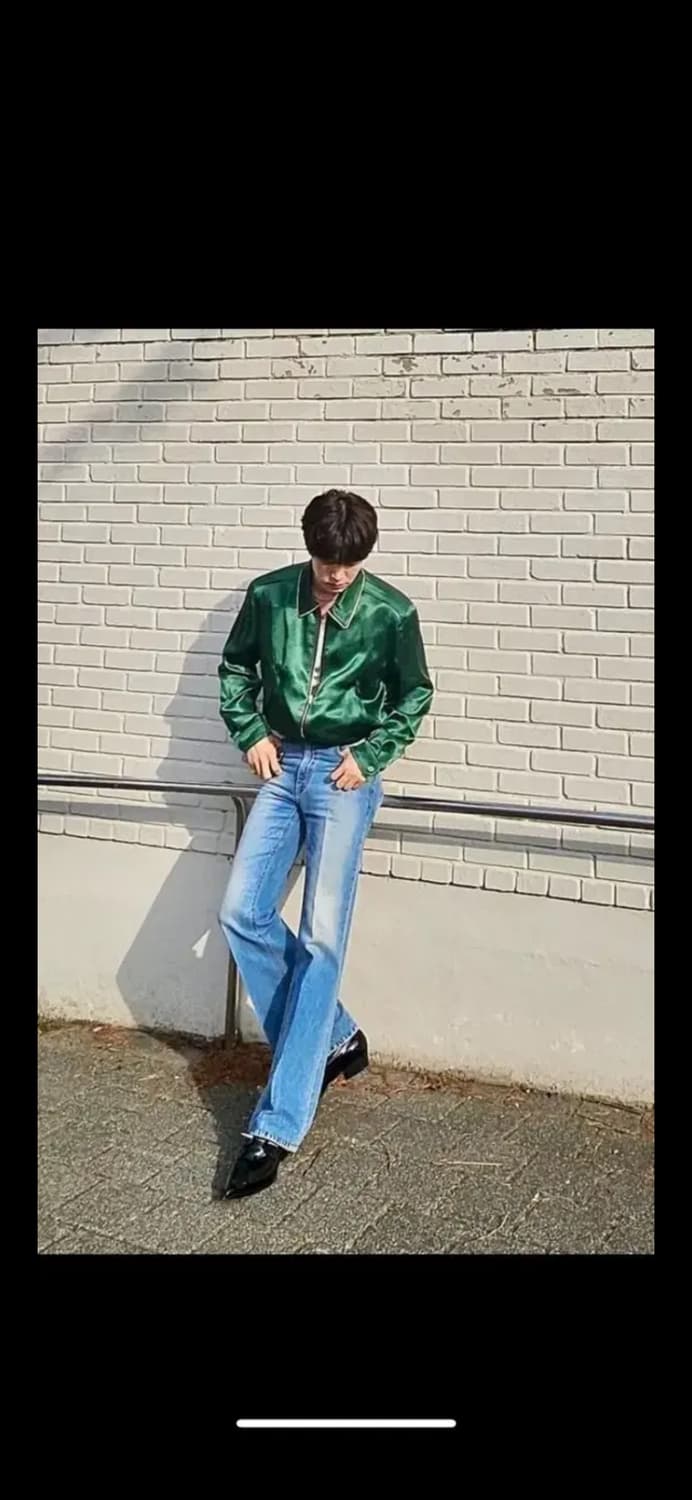 [M]렉토 80s 플루이드 벤 점퍼 자켓 그린 상품이미지3