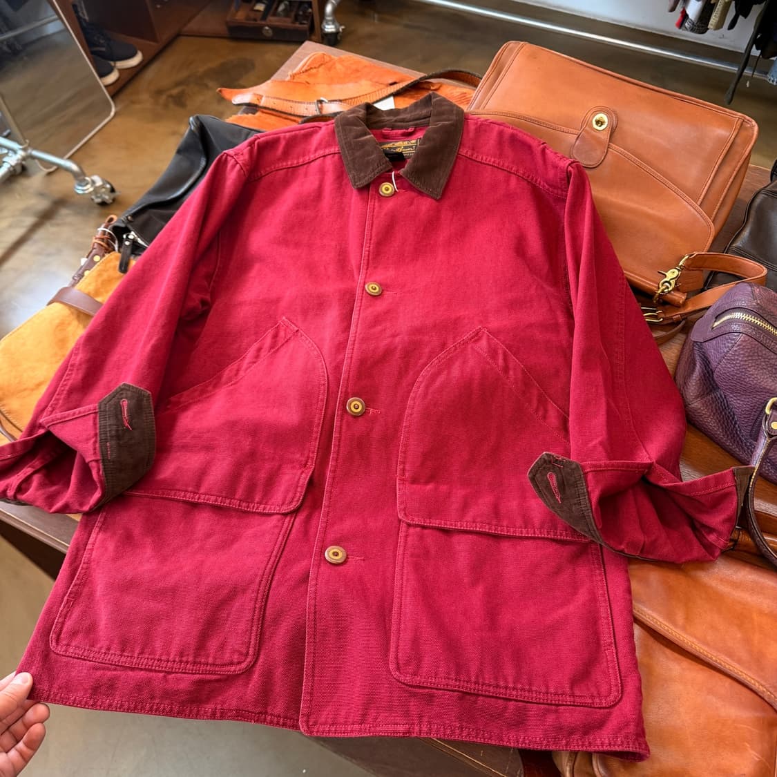 90S 에디바우어 코듀로이패턴 디테일 헌팅자켓 L XL 추천 상품이미지2